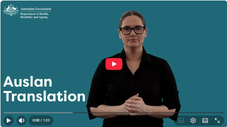 Auslan translation of the Help section