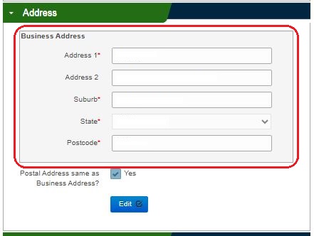 Image of HSO portal showing provider address details.